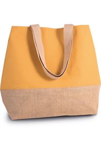 Shopper in tela di cotone e juta